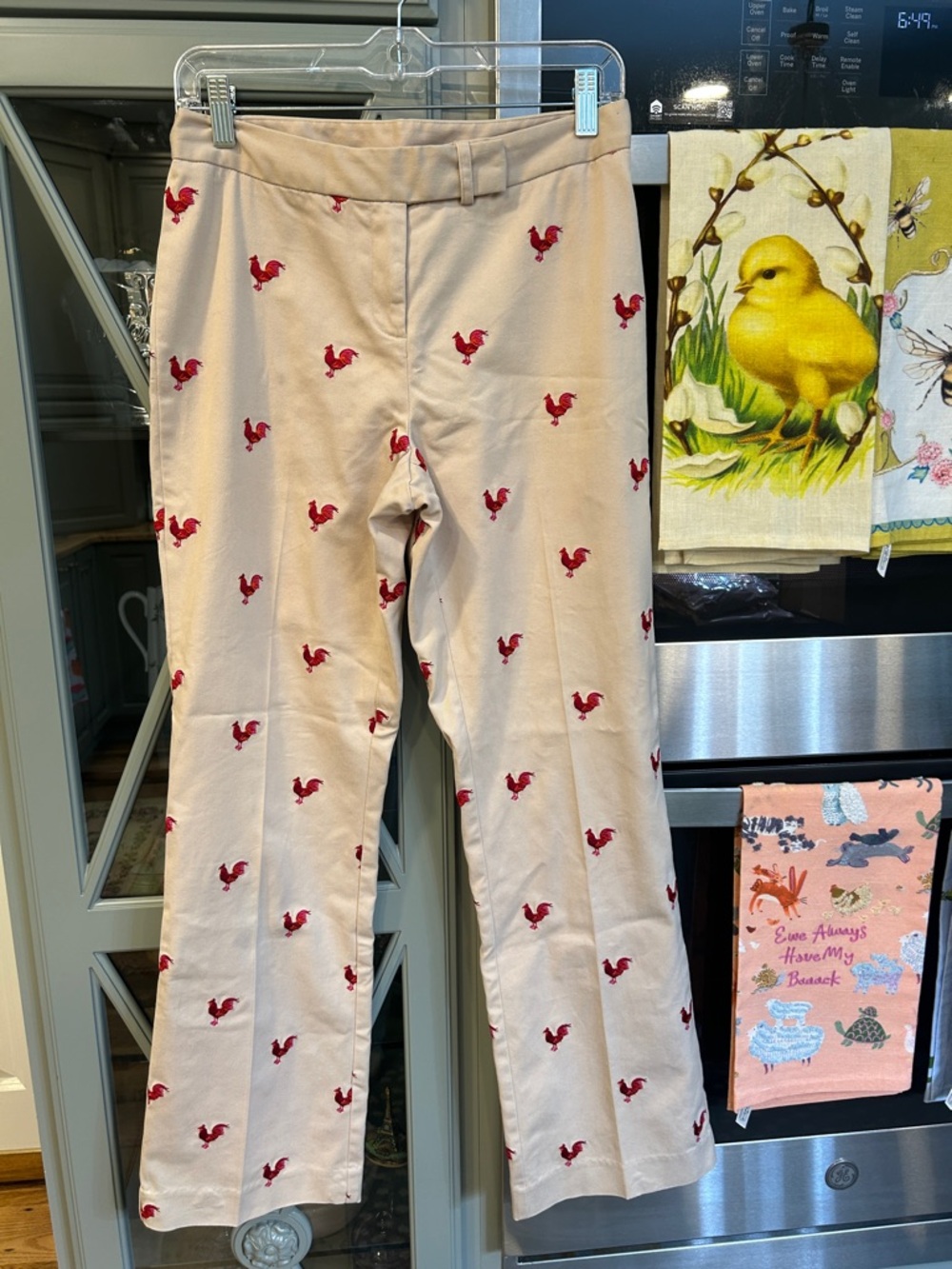 Lilly Pulitzer Vintage Pants with Red Rooster Embroidery Y2K HTF 4